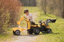 Pedálos gyermekjárművek - Pedálos traktor homlokrakodóval és markolóval Builder Max Tractor+Trailer Smoby állítható üléssel és hanggal 182 cm_6