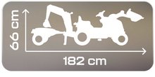 Detské šliapacie vozidlá - Traktor na šľapanie s nakladačom a bagrom Builder Max Tractor+Trailer Smoby s polohovateľným sedadlom a so zvukom 182 cm_1