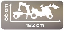 Trettfahrzeuge - Trettraktor mit Lader und Bagger Builder Max Tractor+Trailer Smoby mit verstellbarem Sitz und Ton 182 cm_9