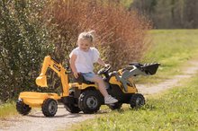 Pedálos gyermekjárművek - Pedálos traktor homlokrakodóval és markolóval Builder Max Tractor+Trailer Smoby állítható üléssel és hanggal 182 cm_7