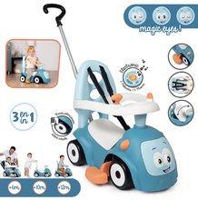 Bébitaxik 6 hónapos kortól - Bébitaxi bővithető Maestro Ride-On Blue 3in1 Smoby 3 hang tolókar kiesésgátló - mágikus szemek 6 hó-tól_0