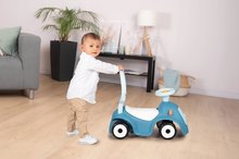 Otroški sprehajalčki - Komplet sprehajalček in voziček z zavoro Croc Baby Walker Minikiss 3in1 Smoby in moder poganjalec z naslonom_16