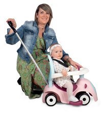 Bébitaxik 6 hónapos kortól - Szett bővíthető bébtaxi hanggal Maestro Ride-On Pink 3in1 Smoby pihe-puha textil huzattal_6