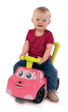 Cavalcabili dai 10 mesi - Auto Pink ride-on 2in1 cavalcabile e primi passi Smoby con vano portaoggetti e schienale colore rosa_2