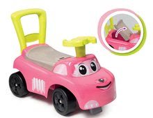 Cavalcabili dai 10 mesi - Auto Pink ride-on 2in1 cavalcabile e primi passi Smoby con vano portaoggetti e schienale colore rosa_1