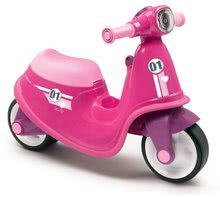 Seturi babytaxiuri - Set babytaxiu Scooter Pink Smoby cu roţi din cauciuc şi semafor cu conuri indicatoare de la 18 luni_5