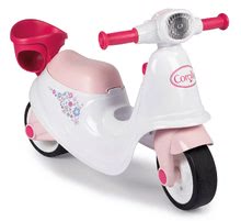 Odrážedlo motorka s košíkem Corolle Scooter Smoby s gumovými koly od 18 měsíců