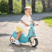 Jeździki od 18 miesięcy - Hulajnoga motocykl z reflektorem Scooter Blue Smoby z kołami gumowymi niebiesko-szare od 18 miesięcy_5