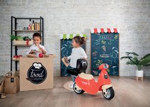 Odrážedla od 18 měsíců - Odrážedlo Donáška Jedla Scooter Ride-On Food Express Smoby s uzamykatelným kufrem a tichá gumová kola od 18 měsíců_4