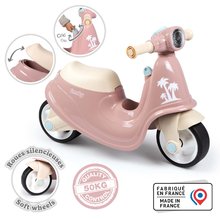 Odrážedla od 18 měsíců - Odrážedlo motorka s reflektorem Scooter Pink Smoby s gumovými koly růžové od 18 měsíců_1