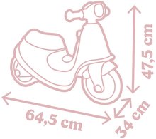 Odrážadlá od 18 mesiacov - Odrážadlo motorka s reflektorom Scooter Pink Smoby s gumenými kolesami ružové od 18 mes_3