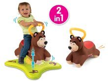 Igračke za bebe - Set guralica Medvjed 2u1 Smoby koja skače i okreće se i duboka kolica Baby Nurse Zlatna edicija od 12 mjeseci_0