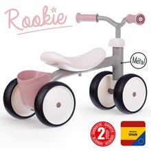 Babytaxiuri de la 12 luni - Babytaxiu Rookie Ride-on Pink Smoby cu construcție metalică și ghidon rotativ de la 12 luni_1