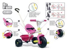 Tricycles à partir de 15 mois - Trojkolka Be Fun Pink Smoby Avec une barre de guidage, rose à partir de 15 mois_2