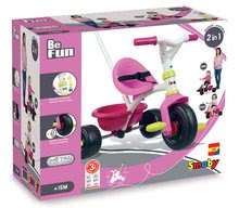 Triciclete de la 15 luni - Tricicletă Be Fun Pink Smoby cu mâner parental roz de la 15 luni_3