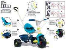 Trojkolky od 15 mesiacov - Trojkolka Be Fun Blue Smoby modro-zelená od 15 mes_3