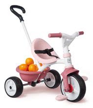 Trojkolky od 15 mesiacov - Trojkolka s voľnobehom Be Move Tricycle Pink Smoby s vodiacou tyčou a EVA kolesami ružová od 15 mes_1