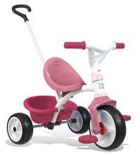 Tricikli od 15. meseca - Tricikel s prostim tekom Be Move Tricycle Pink Smoby s palico za vodenje in EVA kolesi rožnati od 15 mes_5