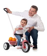 Tricikli od 15. meseca - Tricikel s prostim tekom Be Move Tricycle Pink Smoby s palico za vodenje in EVA kolesi rožnati od 15 mes_7