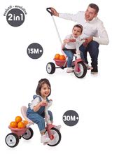 Triciclete de la 15 luni - Tricicletă cu rulare undirecțională Be Move Tricycle Pink Smoby cu mâner parental și roți EVA roz, de la 15 luni_14