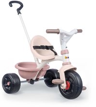 Rowerki trójkołowe od 15 miesięcy - Rowerek trójkołowy Be Fun Tricycle Pink Smoby z drążkiem prowadzącym 95 cm od 15 miesięcy_1