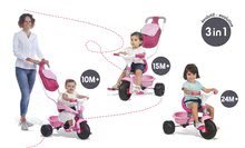 Triciclete de la 10 luni - Tricicletă Be Move Confort Rose Smoby roz-gri de la 10 luni_1