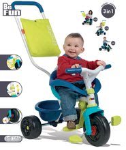 Trikes from 10 months - Be Fun Confort Blue Smoby Tricycle for Children blue, 10 months and over_5
