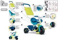 Tricicli dai 10 mesi - Triciclo per bambini Be Fun Confort Blue Smoby blu dai 10 mesi_1