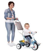 Trojkolky od 10 mesiacov - Trojkolka s opierkou Be Move Comfort Tricycle Blue Smoby s EVA kolesami a vodiaca tyč s taškou modrá od 10 mes_0