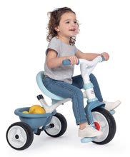 Trojkolky od 10 mesiacov - Trojkolka s opierkou Be Move Comfort Tricycle Blue Smoby s EVA kolesami a vodiaca tyč s taškou modrá od 10 mes_1