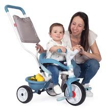 Kinderdreiräder ab 10 Monaten - Dreirad mit Rückenlehne Be Move Comfort Tricycle Blue Smoby mit EVA-Rädern und Führungsstange mit Tasche blau ab 10 Monaten_5