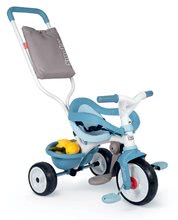 Triciclete de la 10 luni - Tricicletă cu spătar Be Move Comfort Tricycle Blue Smoby cu roți EVA și mâner parental cu geantă albastră de la 10 luni_6