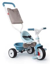 Triciclete de la 10 luni - Tricicletă cu spătar Be Move Comfort Tricycle Blue Smoby cu roți EVA și mâner parental cu geantă albastră de la 10 luni_7