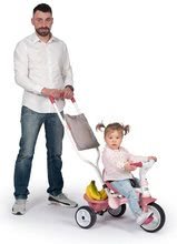 Tříkolky od 10 měsíců - Tříkolka s opěrkou Be Move Comfort Tricycle Pink Smoby s EVA koly a vodicí tyč s taškou růžová od 10 měsíců_2