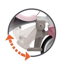Tříkolky od 10 měsíců - Tříkolka s opěrkou Be Move Comfort Tricycle Pink Smoby s EVA koly a vodicí tyč s taškou růžová od 10 měsíců_3