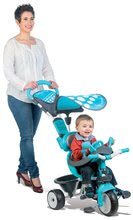 Tricikli za djecu od 10 mjeseci - Tricikl plavi Baby Driver Smoby podesivi s upravljanjem nad prednjim kotačem i upravljačem od 10 mjeseci 740601 s prevlakom i upravljačem plavo-sivi od 10 mjeseci_1