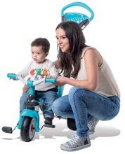 Tricikli za djecu od 10 mjeseci - Tricikl plavi Baby Driver Smoby podesivi s upravljanjem nad prednjim kotačem i upravljačem od 10 mjeseci 740601 s prevlakom i upravljačem plavo-sivi od 10 mjeseci_3