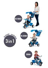 Tricicli dai 10 mesi - Triciclo con poggiatesta Baby Balade Blue Smoby con ruote in EVA blu dai 10 mesi_5