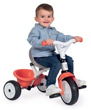 Triciklik 10 hónapos kortól - Tricikli magasított háttámlával Baby Balade Tricycle Red Smoby napellenzővel és EVA kerekekkel piros 10 hó-tól_2