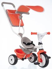 Tricycle à partir de 10 mois - Tricycle Baby Balade Rouge Smoby avec dossier haut avec un parasol et des roues EVA rouges de 10 mois_7