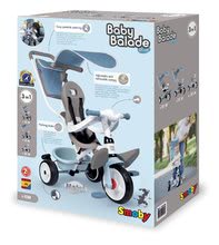 Tricikli od 10. meseca - Tricikel in voziček v enem z visokim naslonom Baby Balade Plus Tricycle Blue Smoby z zavoro in EVA kolesi moder od 10 mes_7