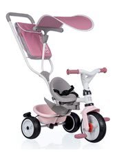 Tricikli za djecu od 10 mjeseci - Tricikl i kolica u jednom s visokim naslonom Baby Balade Plus Tricycle Pink Smoby s kočnicom i EVA kotačićima ružičasti od 10 mjes_1