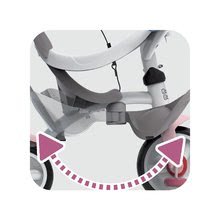 Trojkolky od 10 mesiacov - Trojkolka a kočík v jednom s vysokou opierkou Baby Balade Plus Tricycle Pink Smoby s brzdou a EVA kolesami ružová od 10 mes_4