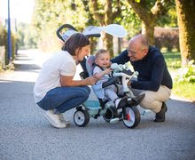 Triciklik 10 hónapos kortól - Tricikli és babakocsi egyben fékkel Baby Driver Plus Blue Smoby EVA kerekekkel és intuitív vezérléssel kék 10 hó-tól_8