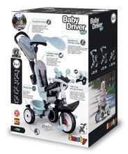 Triciklik 10 hónapos kortól - Tricikli és babakocsi egyben fékkel Baby Driver Plus Blue Smoby EVA kerekekkel és intuitív vezérléssel kék 10 hó-tól_12