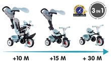 Triciklik 10 hónapos kortól - Tricikli és babakocsi egyben fékkel Baby Driver Plus Blue Smoby EVA kerekekkel és intuitív vezérléssel kék 10 hó-tól_5