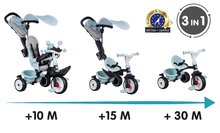 Tricycle à partir de 10 mois - Tricycle et poussette en un avec frein Baby Driver Plus Blue Smoby EVA avec des roues et un contrôle intuitif bleu de 10 mois_5