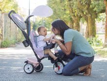 Tricikli od 10. meseca - Tricikel in voziček v enem z zavoro Baby Driver Plus Pink Smoby z EVA kolesi in intuitivnim vodenjem rožnati od 10 mes_0