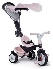 Tricikli od 10. meseca - Tricikel in voziček v enem z zavoro Baby Driver Plus Pink Smoby z EVA kolesi in intuitivnim vodenjem rožnati od 10 mes_1