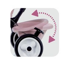 Tricycle à partir de 10 mois - Tricycle et poussette en un avec frein Baby Driver Plus Pink Smoby EVA avec des roues et un contrôle intuitif rose de 10 mois_3